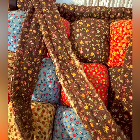 1970’s Puffer Purse. Calico Patchwork. Vintage. - Picture 5 of 5